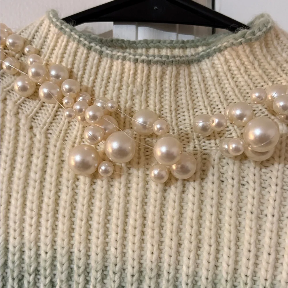 It's Our Time Cream and Green Turtleneck Sweater - Picture 9 of 12